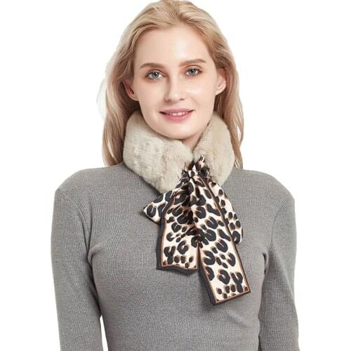 2021 New Winter White Black Artificial Mink Fur Neck Collar Scarf Ladies Fashion High-End New Design Warm Knitted Loop Scarf