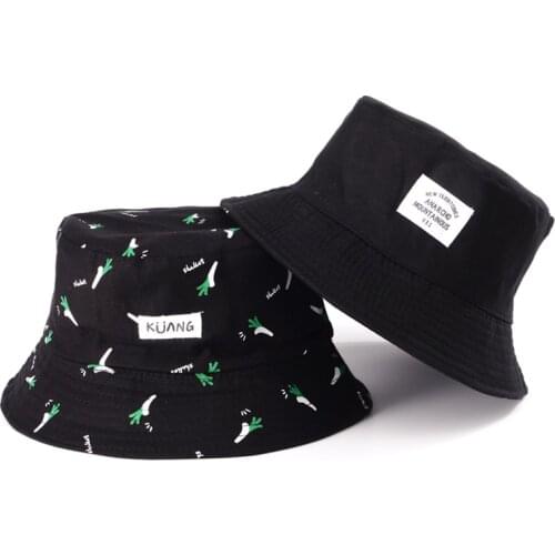 NEW Spring Panama Bucket Hat Men Women Summer Bucket Cap Banana Print Yellow Hat Bob Hat Hip Hop Gorros Fishing Fisherman Hat