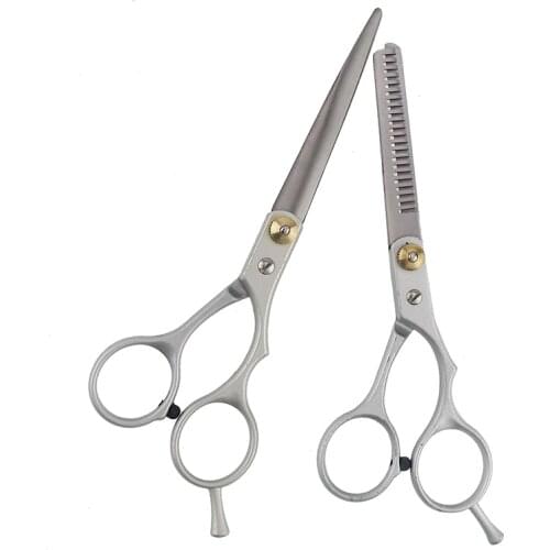Stainless Steel Hair Salon Scissors Regular Hair Cutting + Thinning Shears Set Hairdressing Tool WH998