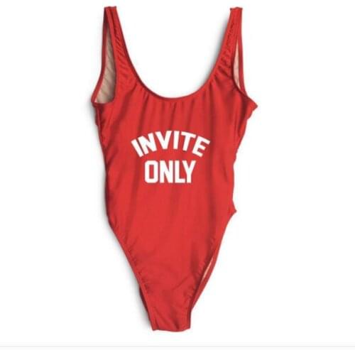 Invite Only One piece suit women backless jumpsuit bodysuit Monokini high cut rompers funny swimwear beachwear catsuit