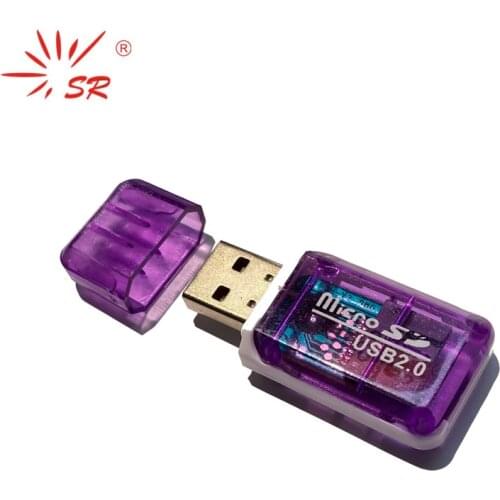 SR Spider Clear 5 Colors USB Card Reader 2.0 Adapter Flash Drive for Tablets Laptops Support Micro SD TF 64GB Memory Card