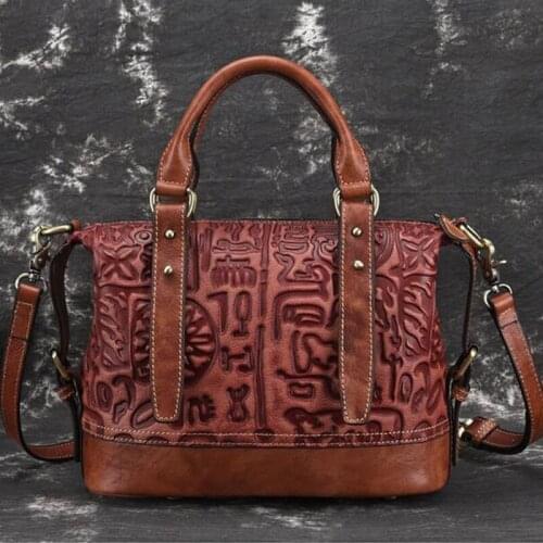 Luxury women Shoulder Messenger Tote Totem High Quality Designer Real Cow Leather shoulder bags new Embossed Leather handbags