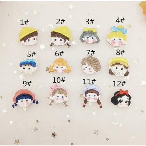 Self-adhesive Mini Fairy Tales Cartoon Character Embroidered No Iron on Patches for Kids Clothes Bag Clothing Sticker Sewing Diy