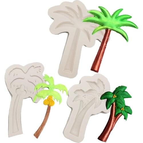 Coconut Tree Silicone Mold Fondant Cakes Decorating Tool Silicone Molds Sugarcrafts Chocolate Baking Tool For Cake Gumpaste Form