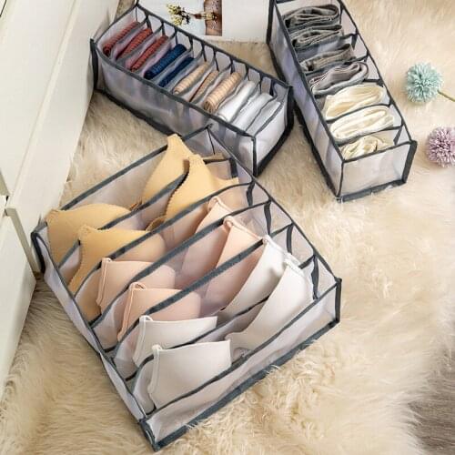 Underwear Storage Boxes Socks Bra Organizer Drawers Home Washable Foldable Separated Storage Dressing Organizers Divider Boxes
