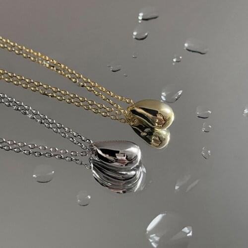 U-Magical Luxury Unusual Gold Silver Color Waterdrop Pendant Necklace for Women Stylish Metallic Chain Necklace Jewellery