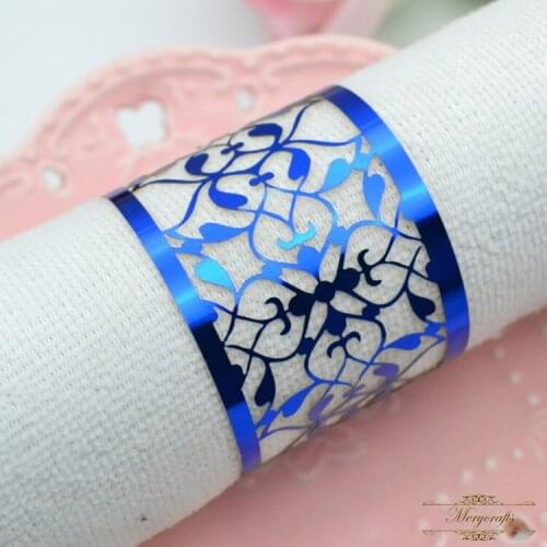 NP11 High quality party decoration metallic paper wedding laser cut napkin ring