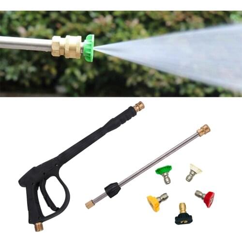 Replacement Pressure Washer Gun with Extension Wand, 2200 PSI, Power Washer Gun with M22-14mm Fitting, 5 Nozzle Tips