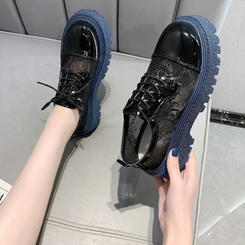 Platform Shoes with Mesh Fashion Summer and Fall Sneakers Solid Color Flats Ladies Breathable Mary Janes Sandals Womens Shoes
