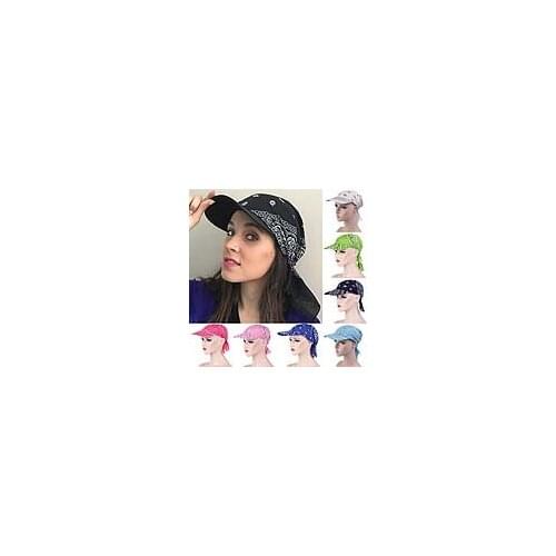 Women Cotton Head Scarf Visor Hat With Wide Brim Sunhat Summer Beach UV Protection Sun Hats Female Casual Printed Flower Cap