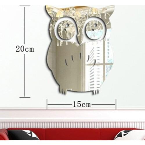1pcs 3d Owl Art Mirror Decal Vinyl Mural Wall Stickers Home Decor Removable Diy