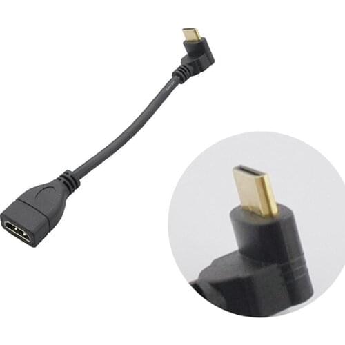 17CM High Speed 90 Degree Mini HDMI Up-toward Male to HDMI Female Cable Adapter Connector (Up-Toward)
