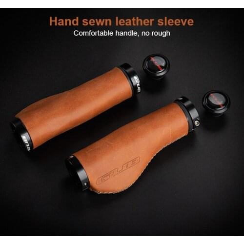 1Piar/2pcs Human Meatball Mountain Bike Handle Cover Vice Handle Ox Horn Ergonomic Leather Knitting Bicycle Grips Dropshipping
