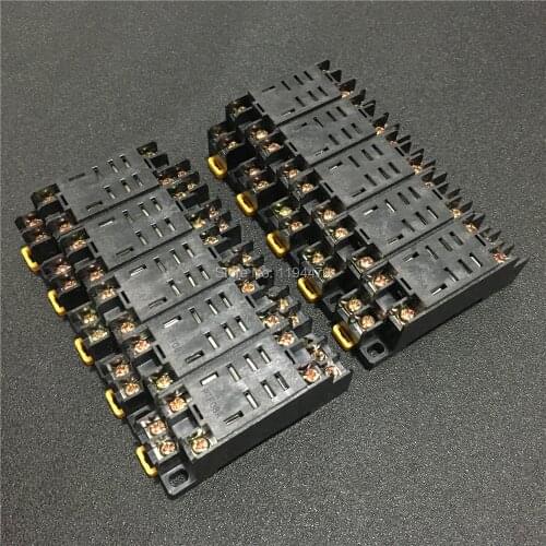 10-20pcs PTF08A Mini Relay Socket Base for LY2NJ HH62P JQX-13F Power Relays 8 Pin Screw Terminal Din Rail Mount