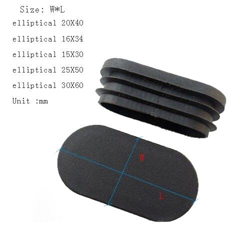 50 pcs 10*20 15x30 20x40 16x36 25x50 30x60mm elliptical olive tube plug cap cover pad ends tube insert end chair leg feet