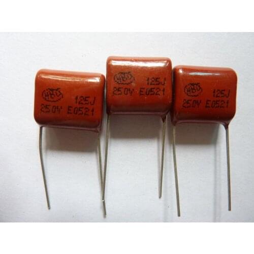 50pcs CBB 125 250V 125J CL21 1.2uF 1200nF P15 Metallized Polypropylene Film Capacitor