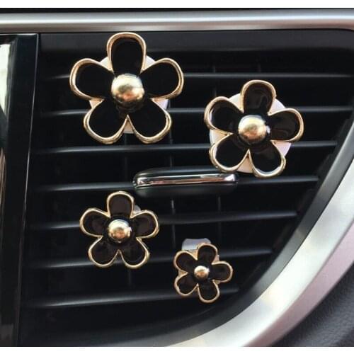4PCS Car Air Freshener Clip Auto Perfume Diffuser Air Vent Flower Flavoring Fragrances Decoration Car Interior Accessories