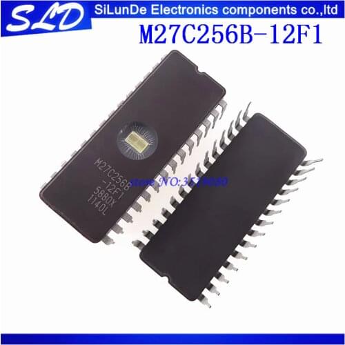 Free Shipping 10pcs/lot M27C256B-12F1 M27C256B 27C256 EPROM UV 256KBIT 120NS DIP-28 new and original in stock