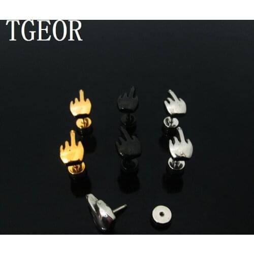 Free shipping NEW ARRIVAL illusion cheaters 1Pairs 1.2*6*6/(8*13)mm Stainless Steel hand shape piercing fake plugs