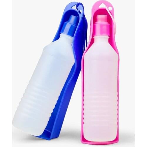 250/500ml Dog Water Bottle Feeder With Bowl Plastic Portable Water Bottle Pets Outdoor Travel Pet Drinking Water Feeder