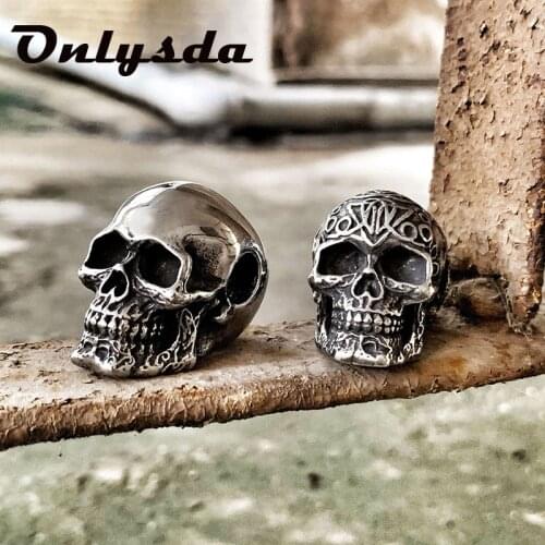 Punk Trendy Skull Men Necklace Stainless Steel Chain Necklaces for Men Boys Hip Hop Halloween Jewelry Boyfriend Gifts OSDZ097