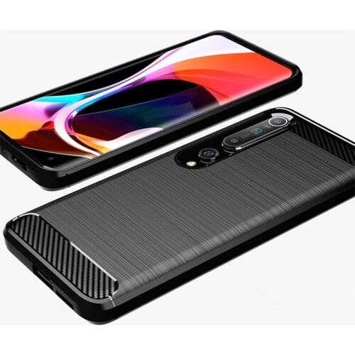 For Mi 10,Mi 10T Pro 5G Case Carbon fiber Cover Shockproof Phone Case for Xiaomi Mi 10 Pro Cover Flex Bumper Durable Back Shell