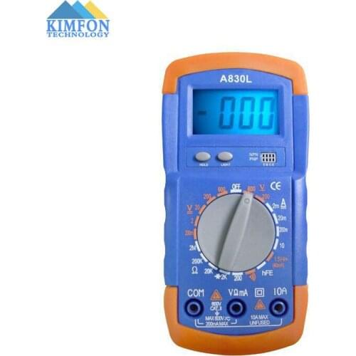 DHL Fedex UPS 50pcs/lot AC/DC Backlit Blue Color Injection Multimeter Molding Grade DT830L / M830L / A830L