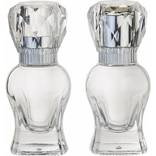 2pcs Leak Proof Roller Ball Essential Oil Bottle Acrylic Cover Empty Refillable Glass Perfume Bottle Travel Cosmetic Container