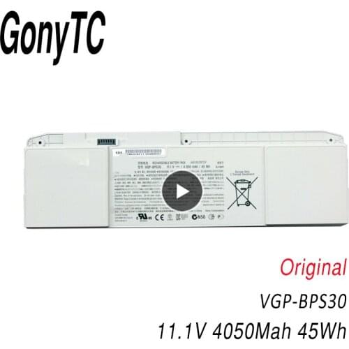 GONYTC VGP-BPS30 11.1V 45wh 4050mAh Laptop Battery VGP-BPS30 BPS30 For Sony SVT-11 SVT-13 T11 T13 SVT-1111M1E/S VT13117ECS