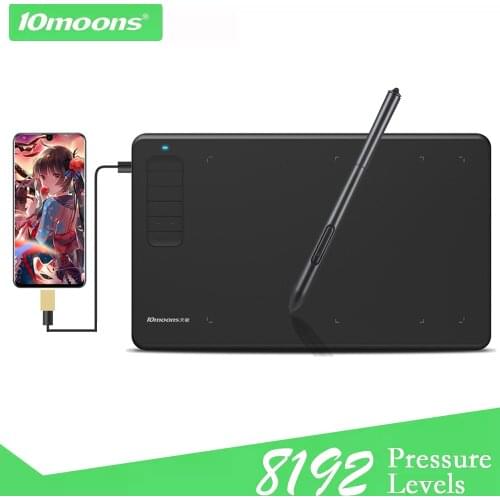 10moons G12 Graphics Drawing Tablet Ultralight Digital Art Creation Sketch 9.45 x 6 Inches with Battery-free Stylus 8 Pen Nibs
