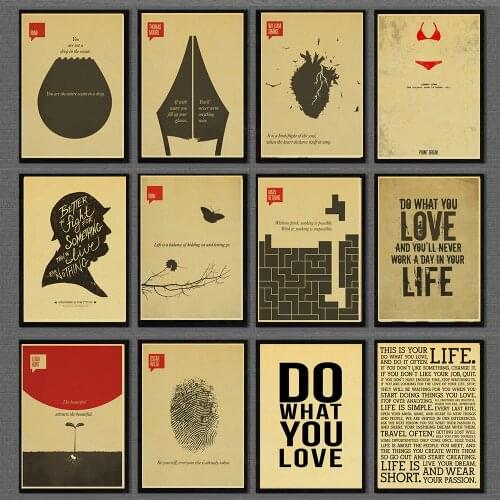 Posters Motivational Inspirational Quote Wall Art Pictures Home Decor Paintings for home/bar