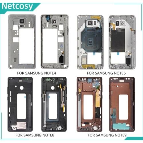 Netcosy Middle Frame Bezel Housing For Samsung Galaxy Note 4 N910 Note 5 N920 Note 8 N950 Note 9 N960 Mid Plate Chassis Cover
