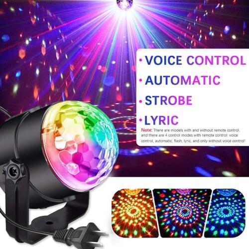 Magic Ball Light Sound Activated Rotating Disco Ball Laser Light Projector Lamp Party RGB LED Light DJ Stage Lights Colorful 6w