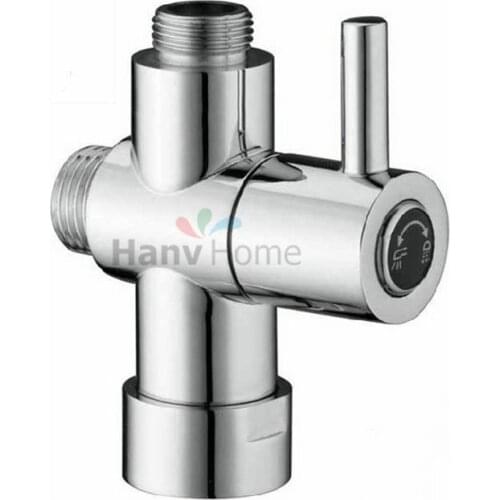 G3/4'' & G1/2'' Copper Chrome Toilet Brathroom Shower Water Separator Diverter Valve Core T-adapter For Bidet Sprayer Jet