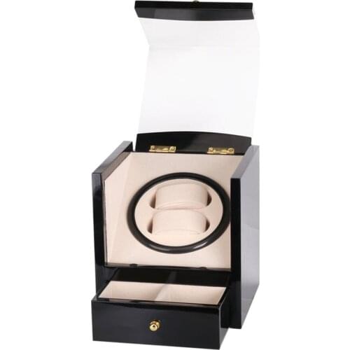 Mechanical Watch Winding Box USB Power Supply Black Motor Shaker With Acrylic Transparent Shell Display Mini Watch Winder Holder