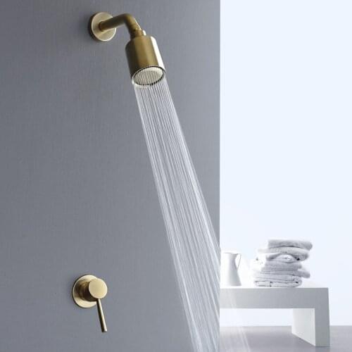 All copper shower head flower shower set hotel bathroom Nordic style house with concealed wall shower al2003