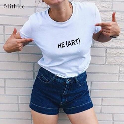 Slithice New female T-shirt Top Cotton Short Sleeve T-shirts for women Fashion Letter Print Casual womens shirt White Black