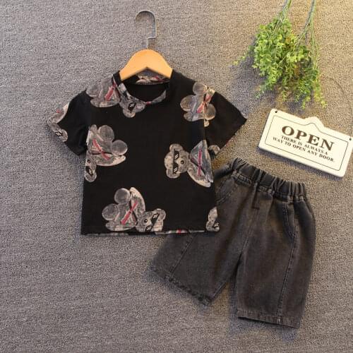 Baby Girls Clothes Children Summer Cartoon Bear T Shirt Shorts 2Pcs/sets Infant Kids Fashion Toddler boys Clothing Tracksuits