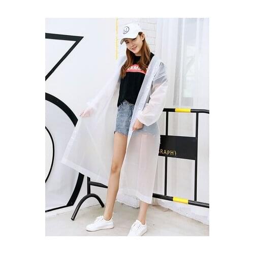 Raincoat Outdoor Rain Coat Adult Long Section of Women Hiking Long Raincoat EVA Thick Rainwear