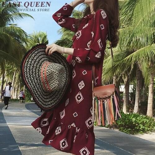 Boho beach clothing bodycon dress floral summer dress floral print sundress dress boho mexican embroidered dress KK075