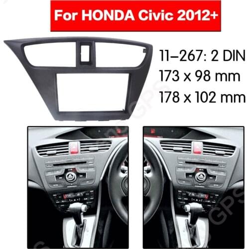 2 DIN Car Radio Fascia Install Dash Bezel Trim Kit Fitting Frame Dashboard For Honda Civic 2012+ frame Audio