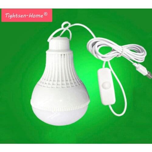 USB led camping lamp 5V 9W LED Bulb Light portable Lamp With switch for hiking camping Tent travel Work With Power Bank Notebook