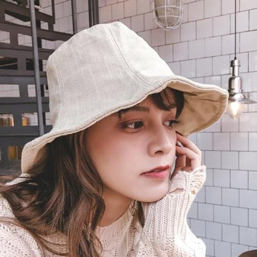Unisex Linen Bucket Hats 2018 New Fashion Summer Fishing Outdoor Caps for Men and Women Casual Travel bucket hat Chapeau Femme
