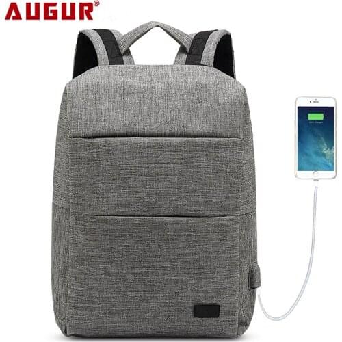 AUGUR NEW Backpacks USB Charging For 15.6 inch laptop Back pack Large Capacity Students School Waterproof Oxford backpack