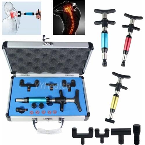 Top Quality American Style Chiropractic Adjusting Tool Massage Gun Manual Instrument Spine Correct Gun Correction 4 Head Massag