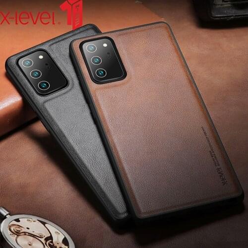 X-level Pu Leather Case For Samsung Note 20 Ultra Soft Silicone Edge Back Phone Cover For Samsung Galaxy Note 20 Case 5g Note20