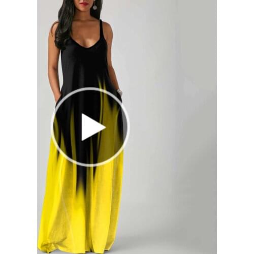 Summer Long Dress For Women O-neck Flower Print Sleeveless Strap Dresses Plus Size Beach Long Dresses Ladies Sundress Vestidos