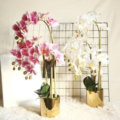 1Pc Artificial Flower Butterfly Orchid DIY Phalaenopsis Artificial Flower Plant Bonsai Wedding Decoration Party Home Decoration
