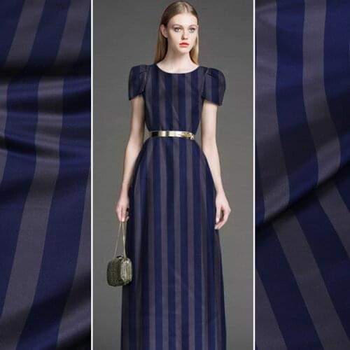 100% Mulberry Silk Fabric Handmade DIY Striped Satin Smooth and Bright Breathable Comfortable Dress Jacket Coat Windbreaker