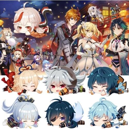 13cm Genshin Impact Xingqiu Chongyun Razor Kaeya Alberch Cosplay Cartoon Soft Plush Toys Doll Figure Gifts Kids Prop Accessories